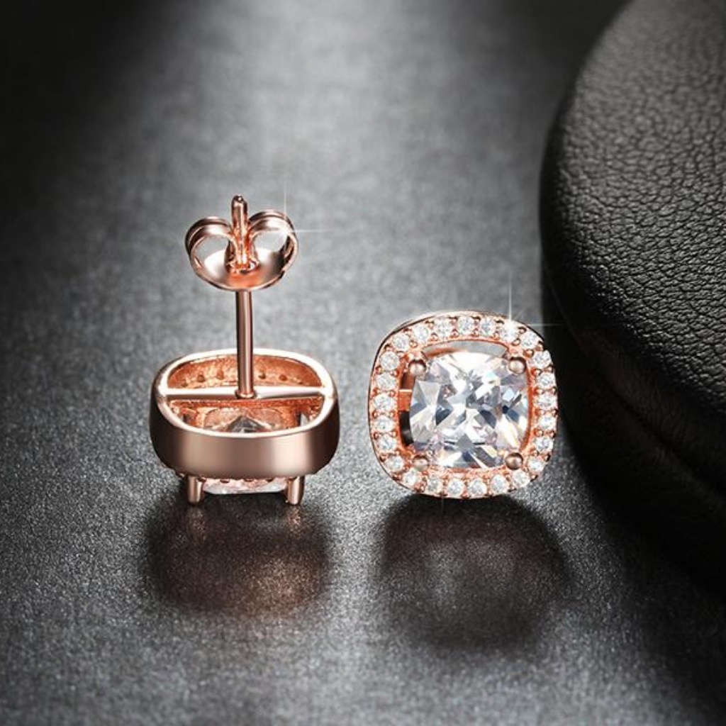 Rose Gold Diamond Earrings